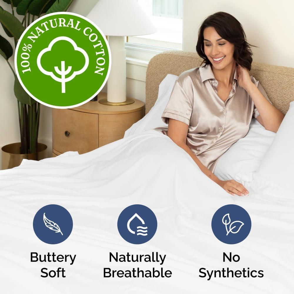 CGK Linens 4 Piece 100% Cotton 400 Thread Count Hotel Quality Bed Sheet Set