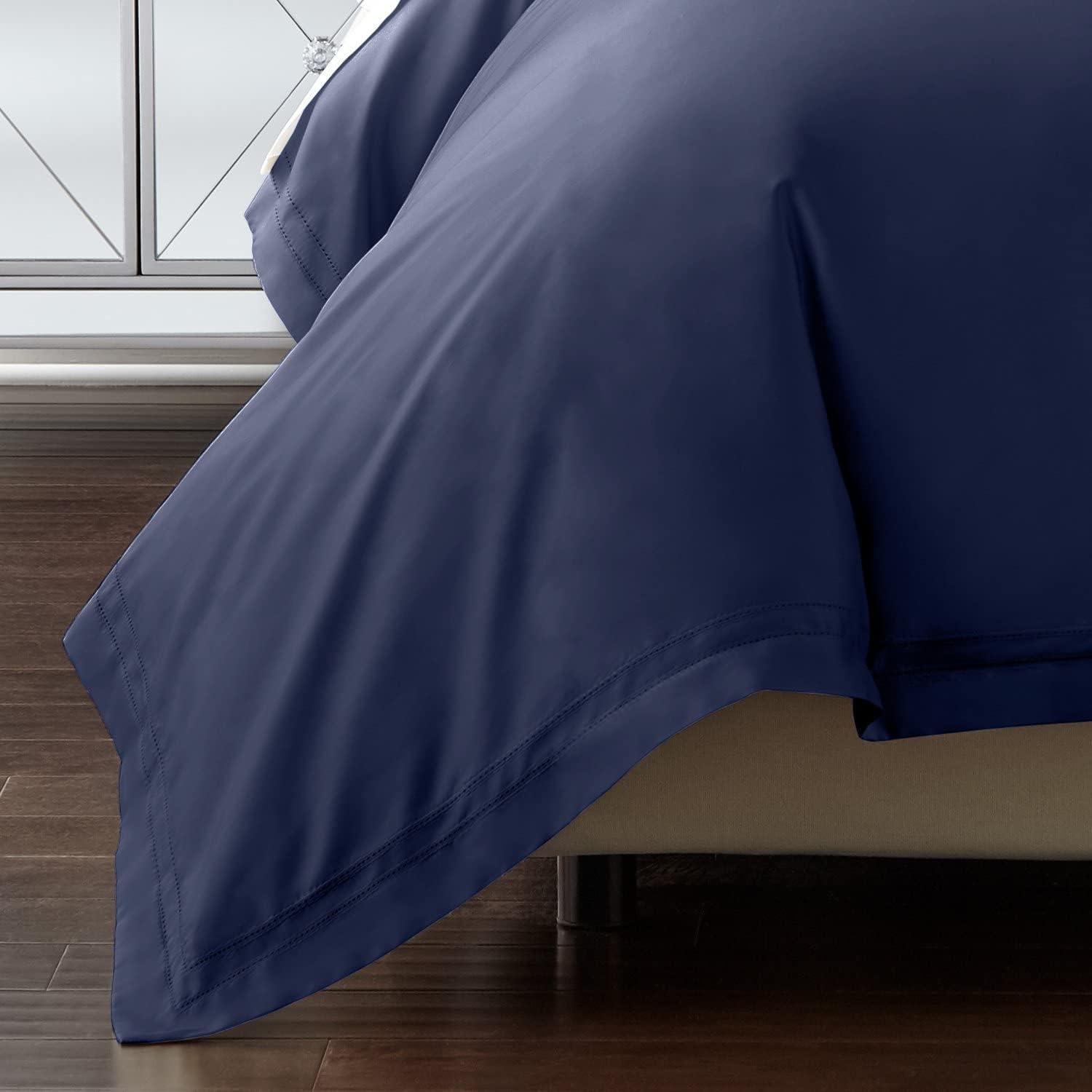 Midnight Blue Queen Egyptian Cotton Duvet Cover Set