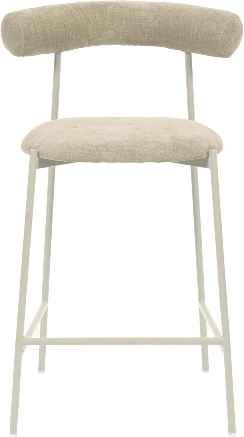 Liliana Taupe Velvet and Metal Counter Stool