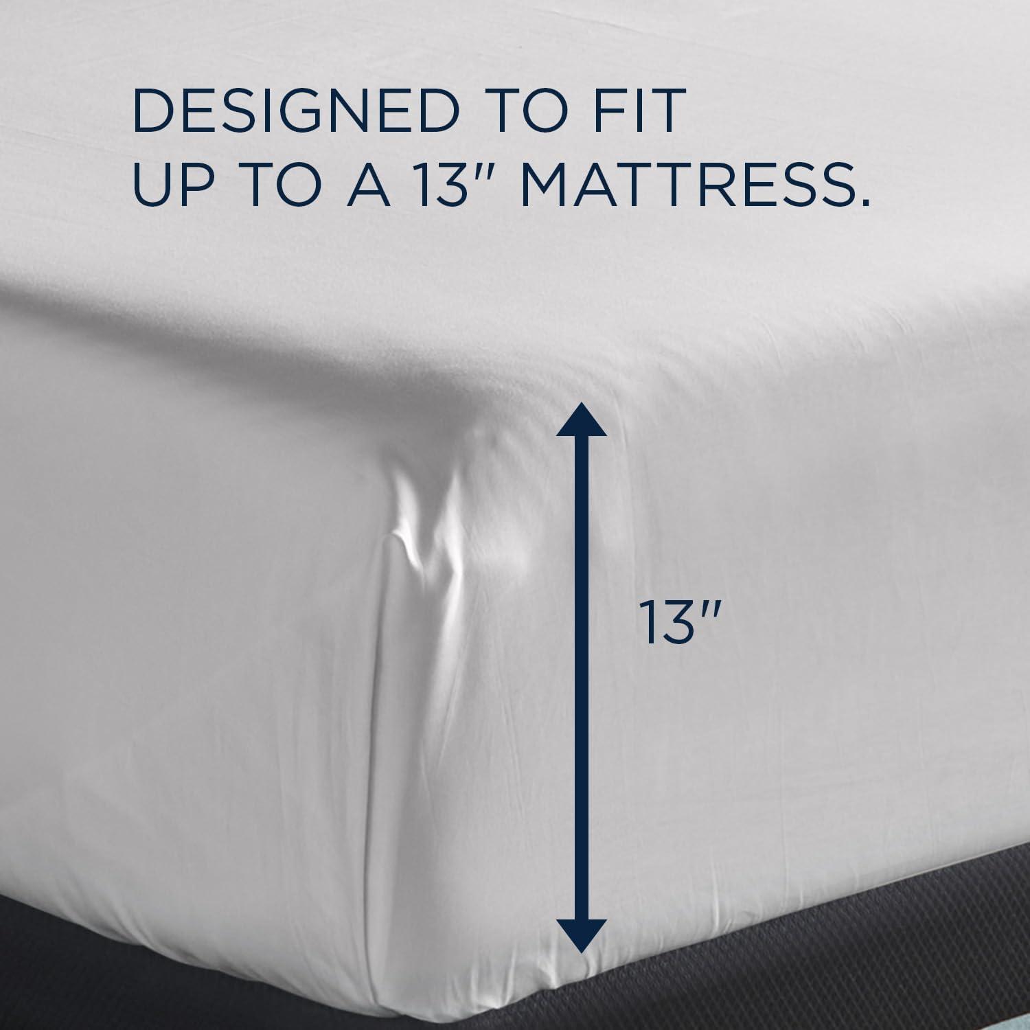 Tempur-Pedic Tempur Classic Cotton Adult Fitted Sheet Set White, Queen