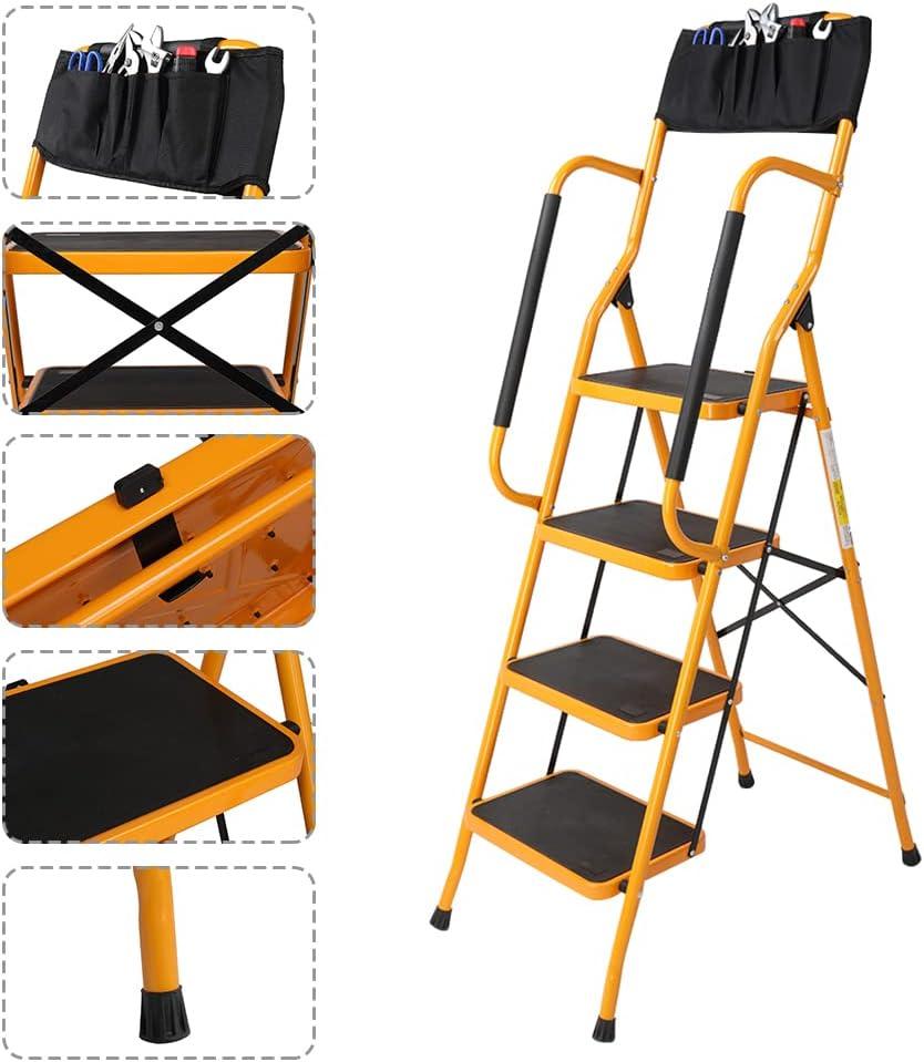 Ktaxon 3 Step Ladder, Portable Lightweight Step Stool, for Household, Office, Garage, Iron
