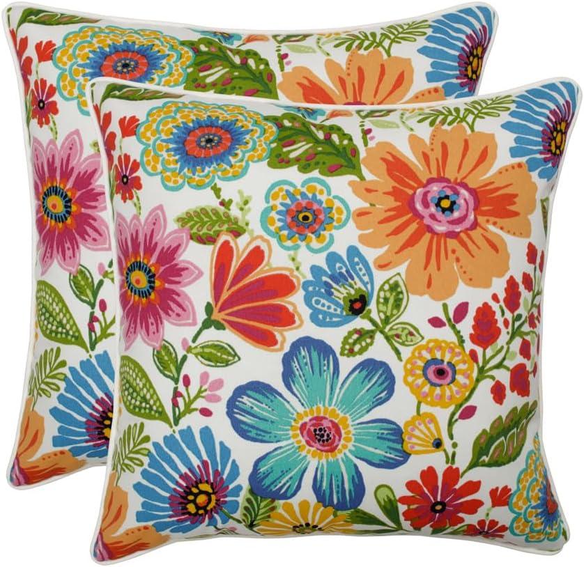 Floral Indoor/Outdoor Reversible Throw Pillow