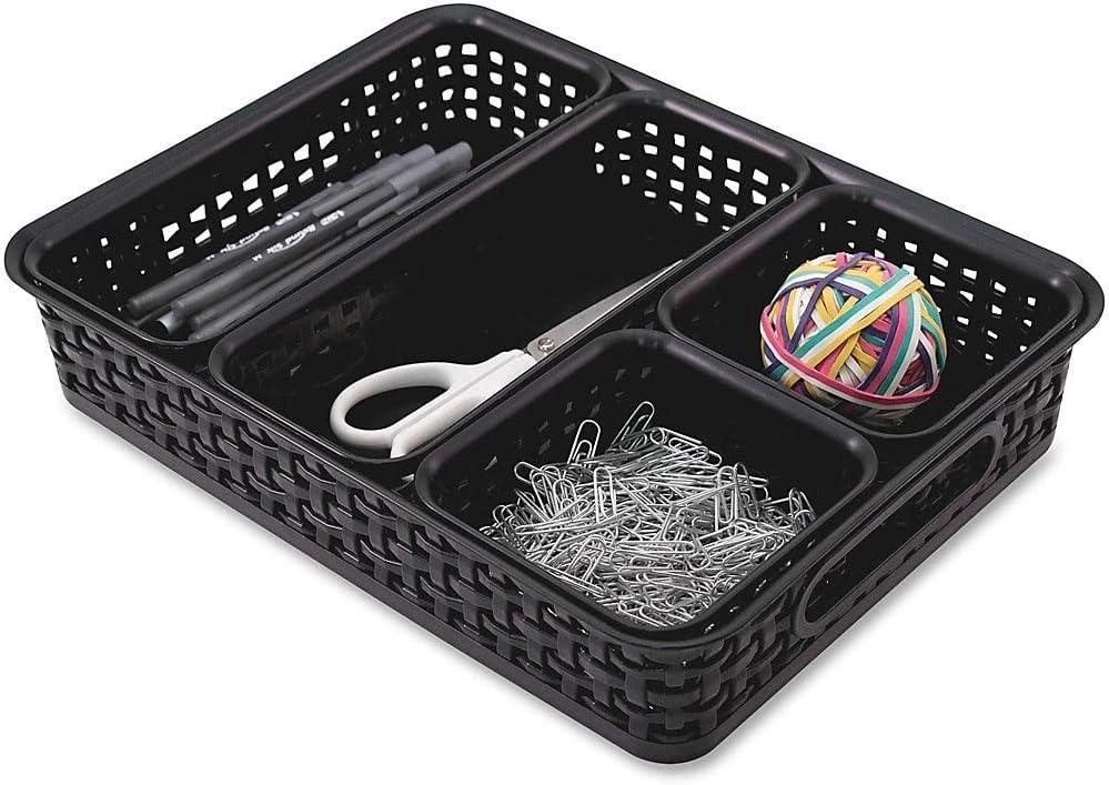 Advantus Thinkspace Plastic Weave Bins Black 5/Pack 37530