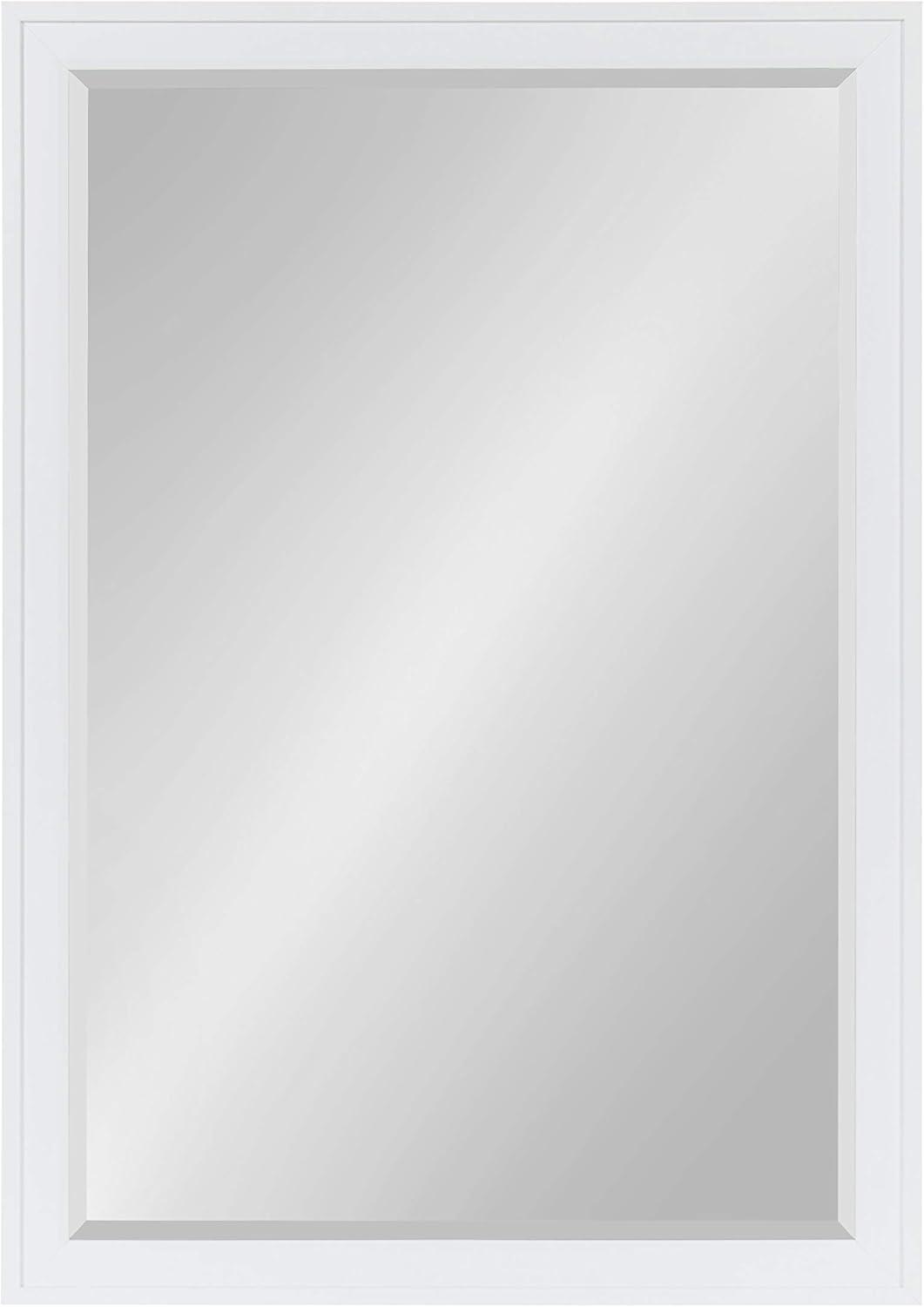 Elegant Full-Length White Polystyrene Vanity Mirror 44.5"