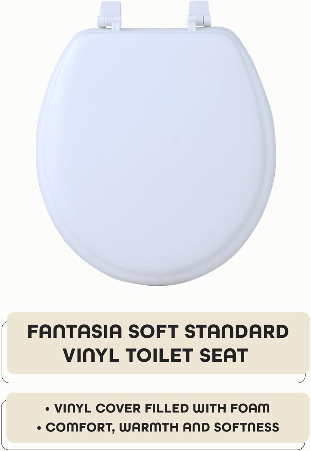 Fantasia Woven Trends Vinyl Toilet Seat for Bathroom with Lid Set