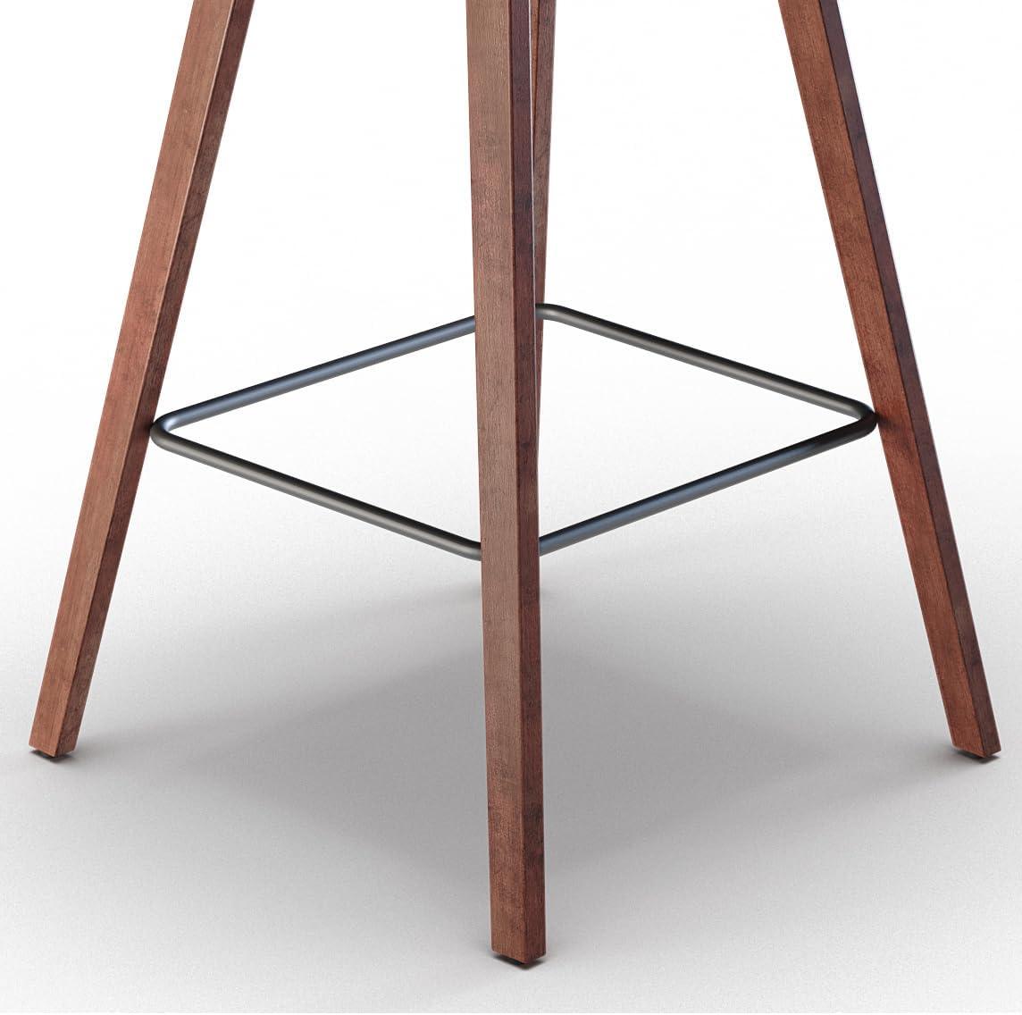 Addy Mid-Century Modern 26" Counter Stool (2pc) in Distressed Brown Faux Leather