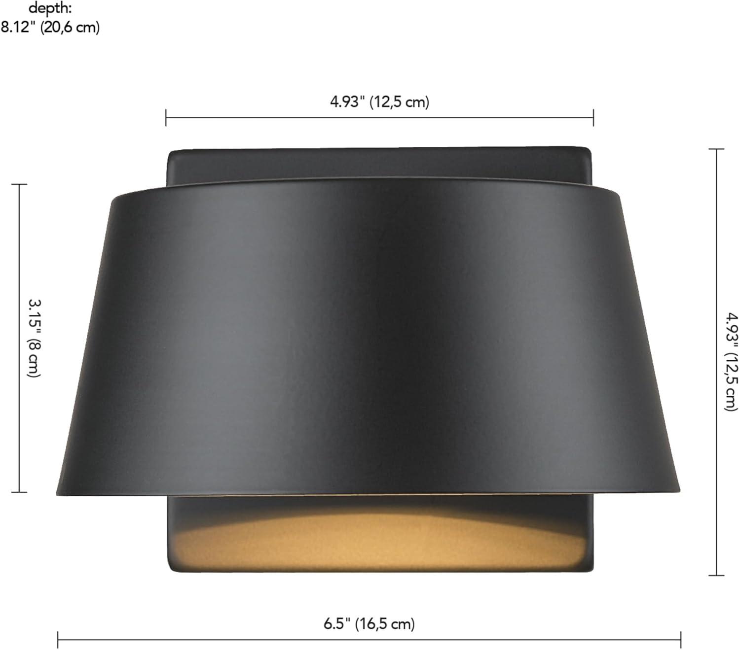 Globe Electric Maisel Matte Black 8-Watt LED Integrated Outdoor Wall Sconce, 44782