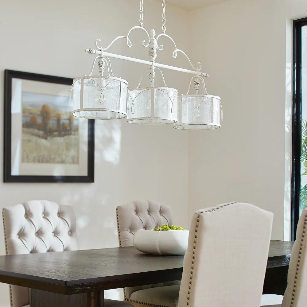 Persian White Glass Drum Pendant Light