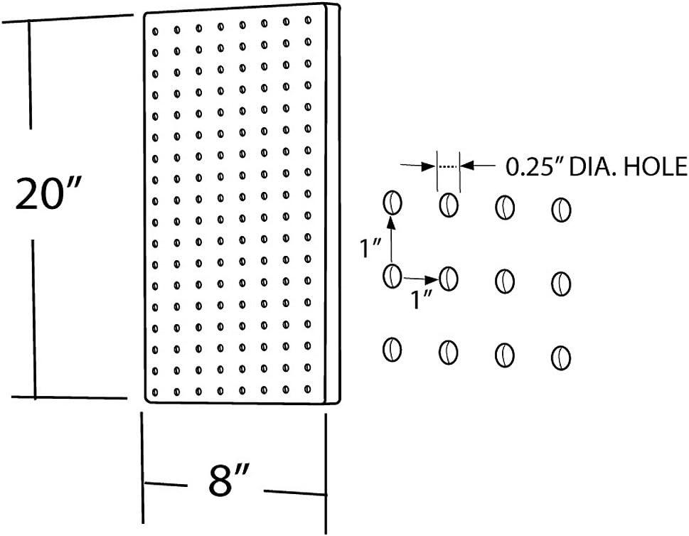Azar Displays 770820-CLR-2PK Pegboard Wall Panel Storage Solution, Size: 20.625"x 8", 2-Pack (Set of 2)