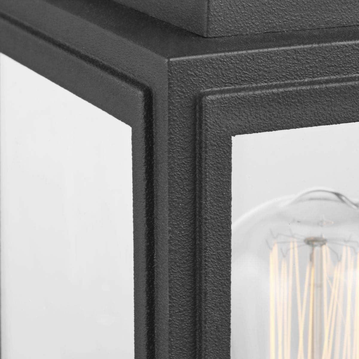 Progress Lighting Grandbury 1-Light Outdoor Post Light in Black with Clear Glass Panels and DURASHIELD Material