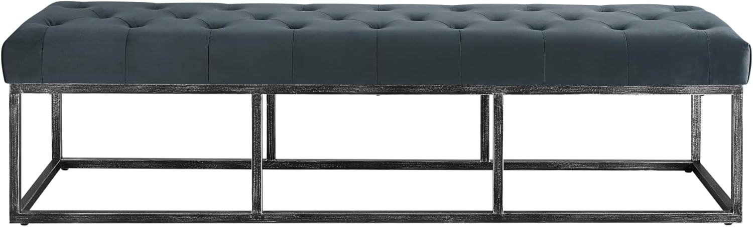 Danes Claire Tufted Bench with Iron Legs, Modern 72.5" Bench for Bedroom or Living Room