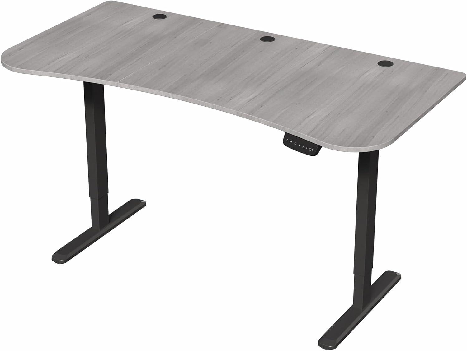 VIVO Electric 63” x 32” Standup Desk, Dark Gray Table Top, Black Frame