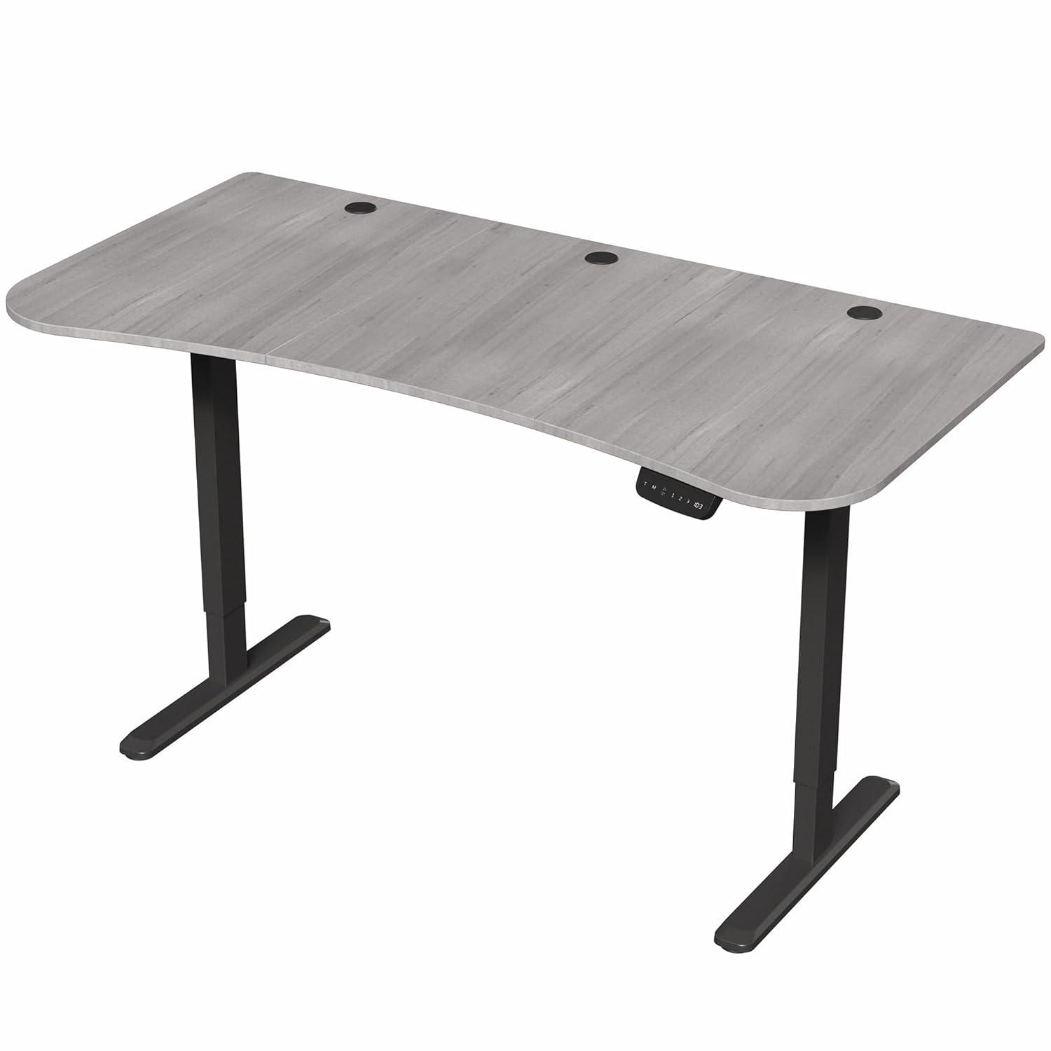 VIVO Electric 63” x 32” Standup Desk, Dark Gray Table Top, Black Frame