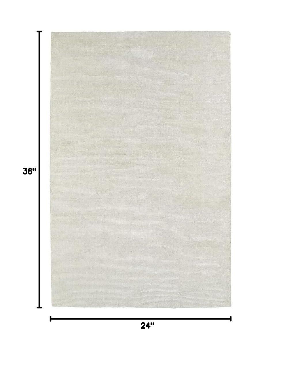 Carbon Dark Grey Handmade Wool and Viscose Rug 2' x 3'
