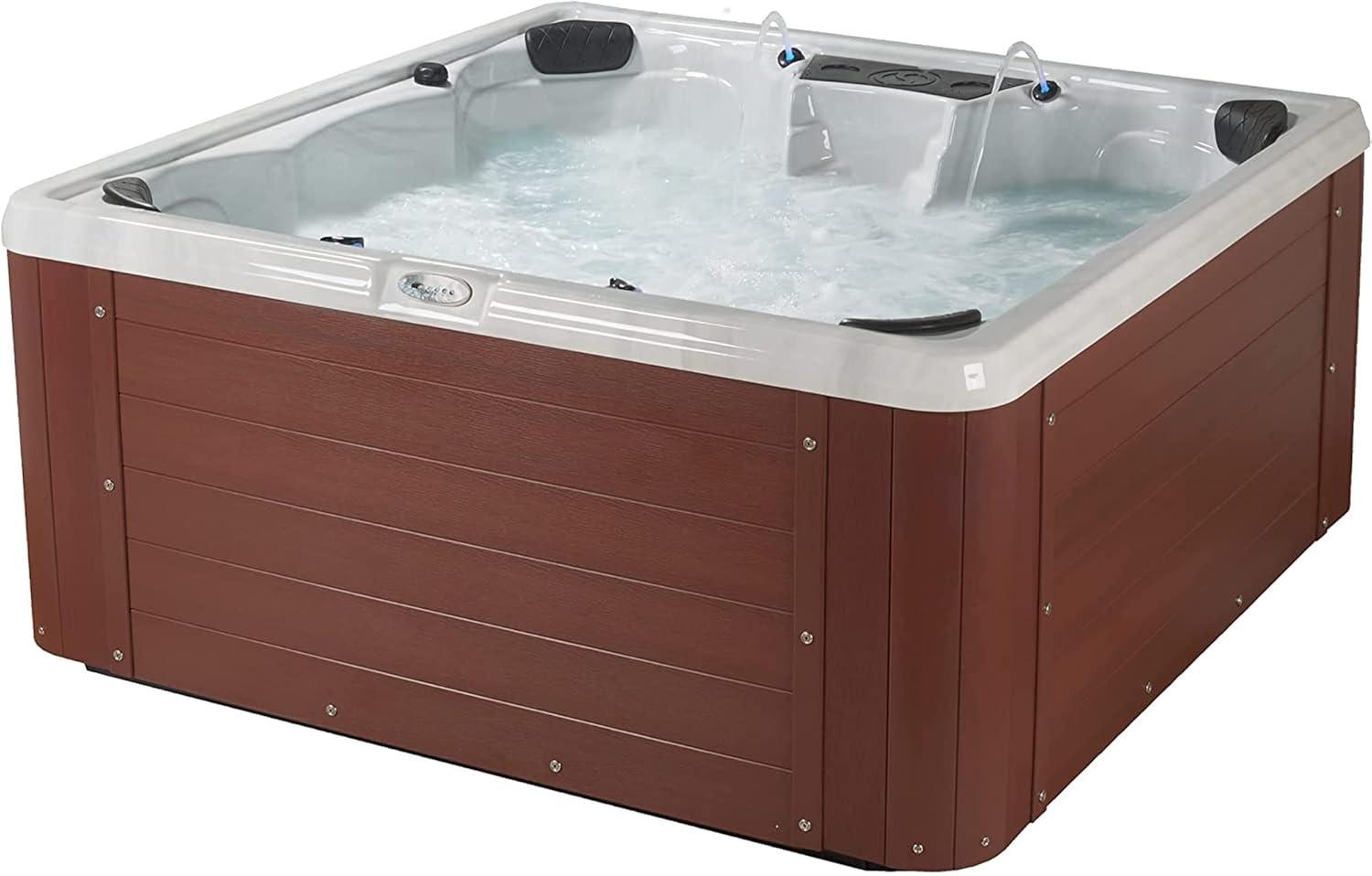 Edgewater 6-Person 28-Jet Acrylic Hot Tub with Faux-Wood Exterior