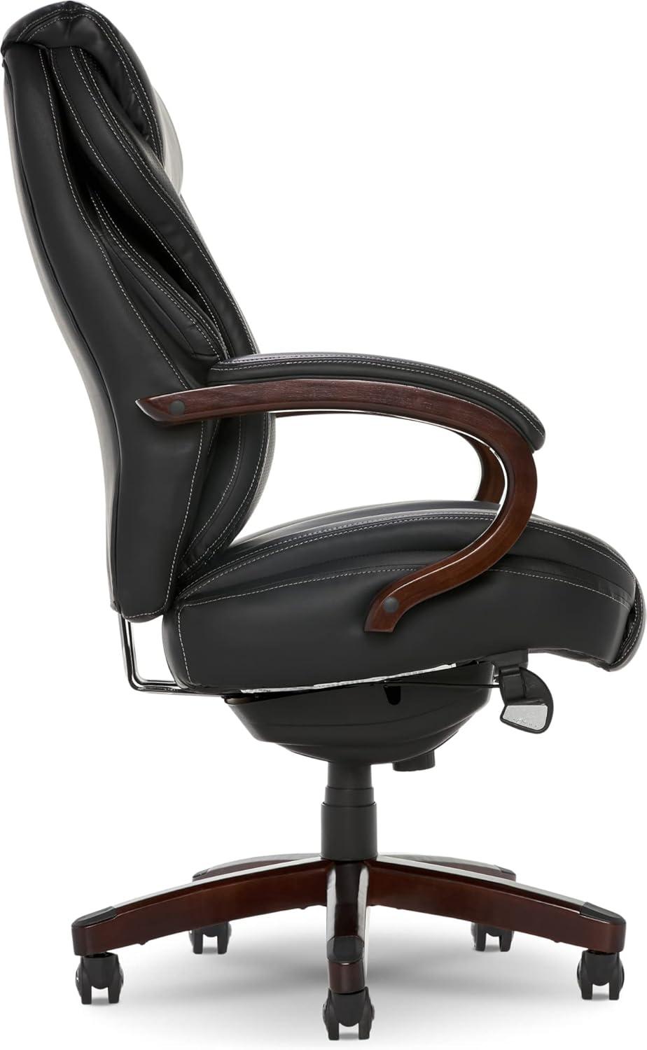 Ergonomic High-Back Black Leather Executive Swivel Chair with AIR Lumbar Support