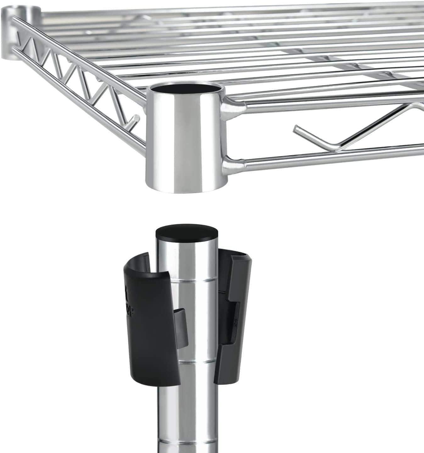 YSSOA Heavy Duty 5-Shelf Storage Shelves, 1750Lb Loading Capacity, 35.43" W x 17.72" D x 70.87" H Adjustable Shelving Unit with Wheels, Chrome, 1 Pack