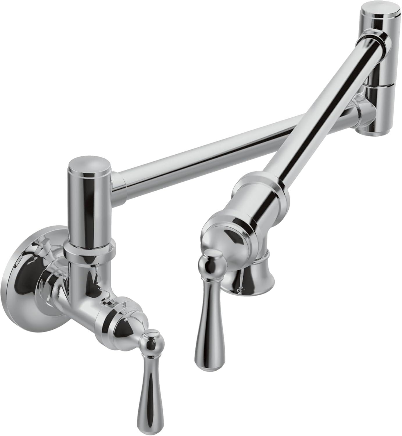 Moen Traditional Wall Mount Swing Arm Folding Pot Filler Kitchen Faucet