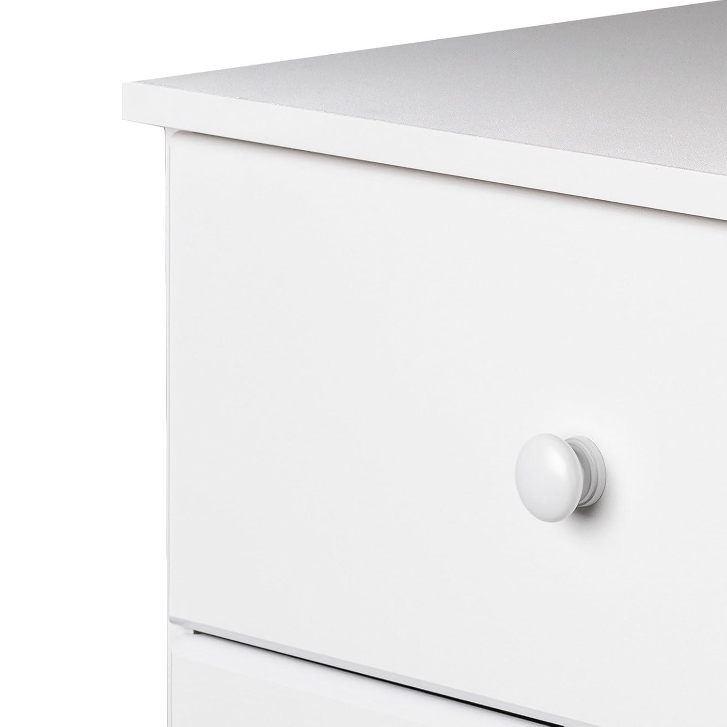 6 Drawers Astrid Vertical Dresser White - Prepac: Laminated Composite Wood, 5 Year Warranty, Nursery Storage