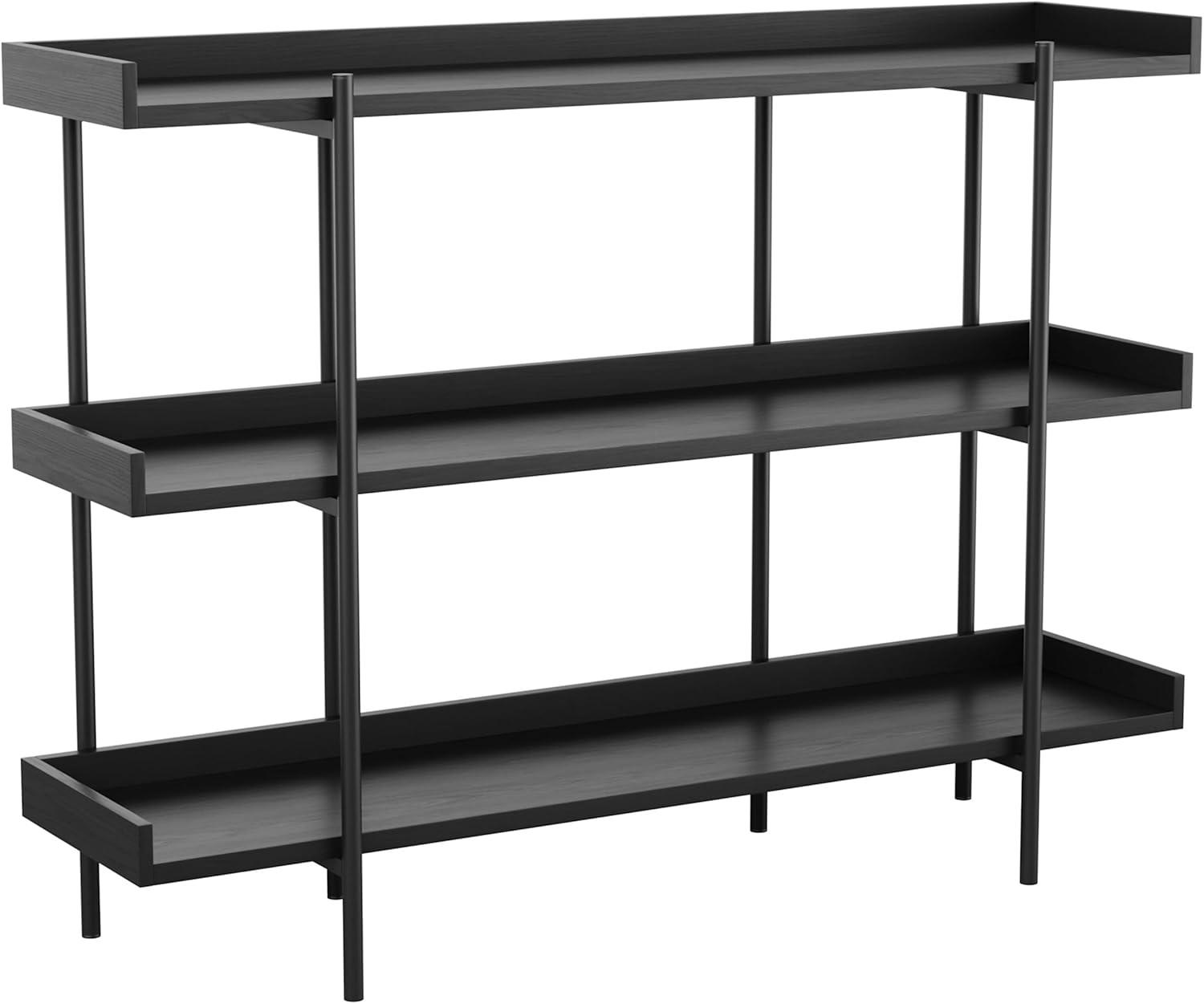 Martha Stewart Raines Martha Stewart Emmett 3 Shelf Storage Display Unit Bookcase with Metal Frame