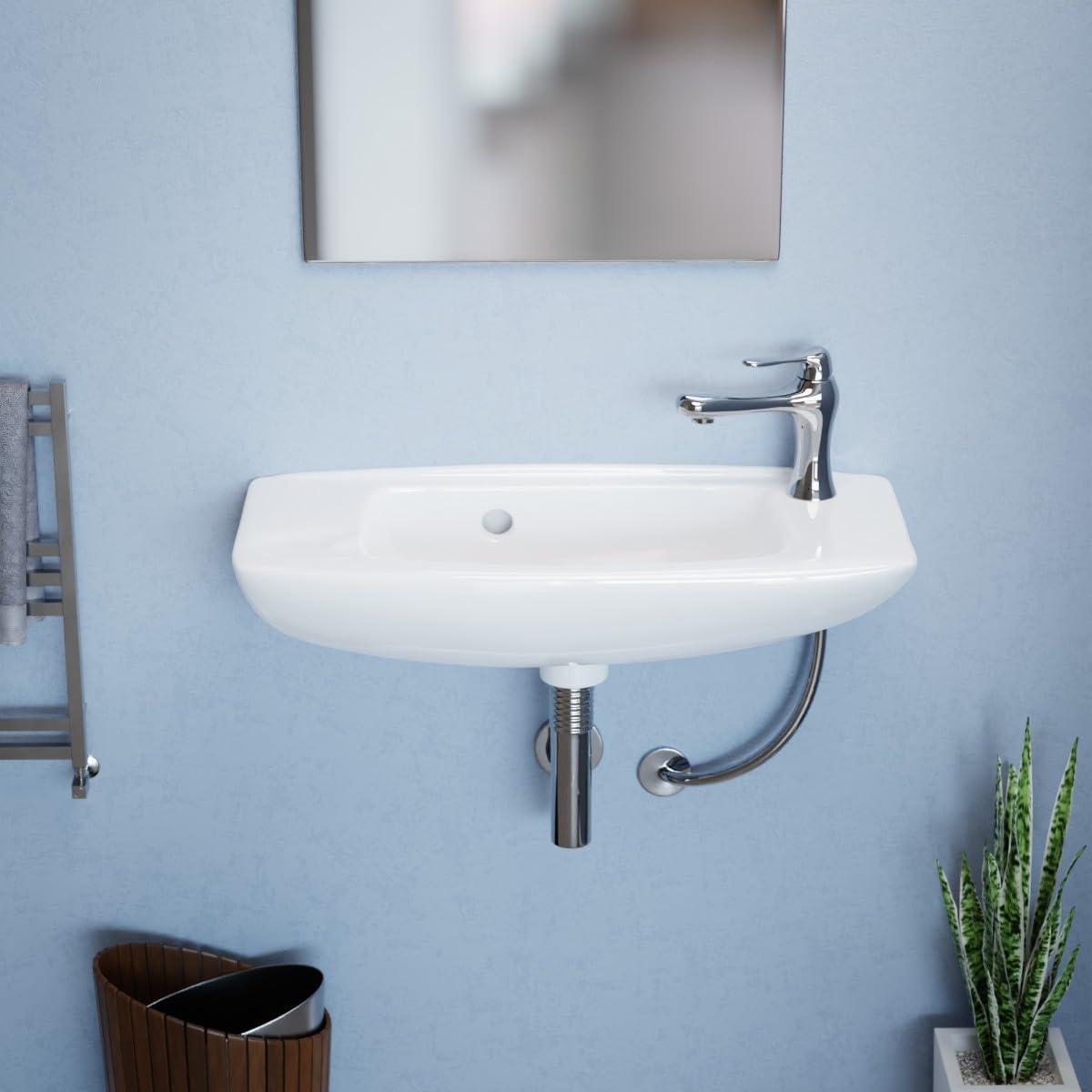 The Renovators Supply Inc. 9.13'' White Porcelain Rectangular Bathroom Sink with Overflow