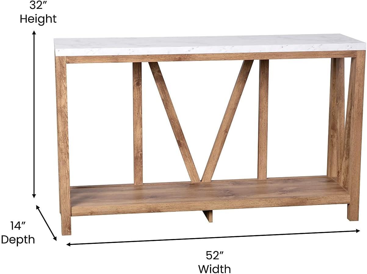 Flash Furniture Charlotte Modern 2-Tier Farmhouse Entryway Living Room Console Accent Table