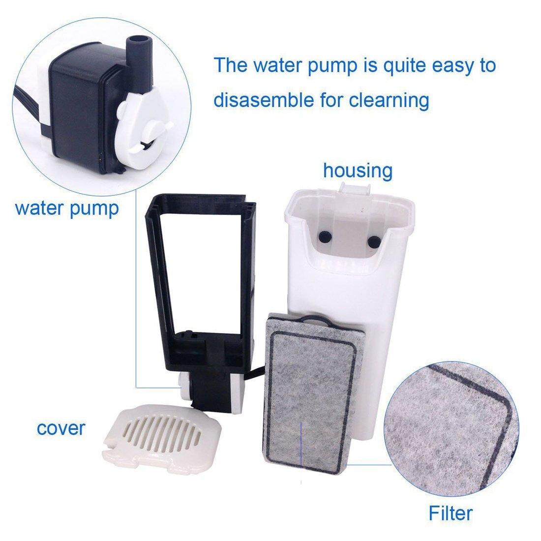 Aquarium Waterfall Filter Reptiles Turtle Filter for small tank 1-15 gallon, Low Level Water Clean Pump Internal Bio Media Water Filtration System for Fish Amphibian Cichlids Frog (Waterfall Filter)