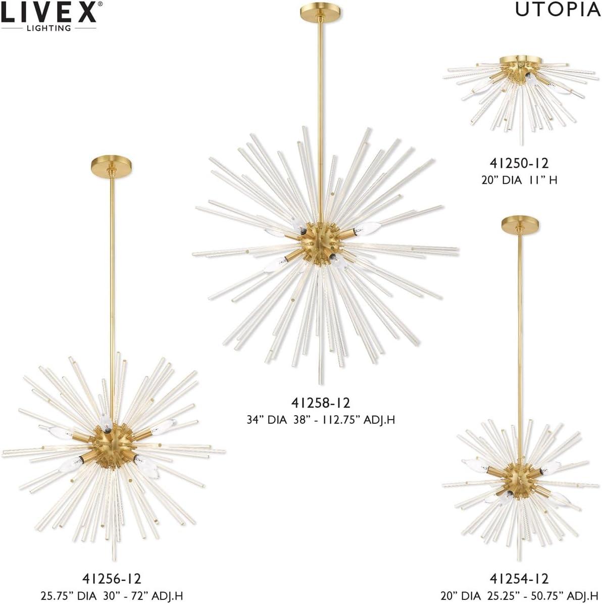 Livex Lighting Utopia 8 - Light Chandelier in Satin Brass