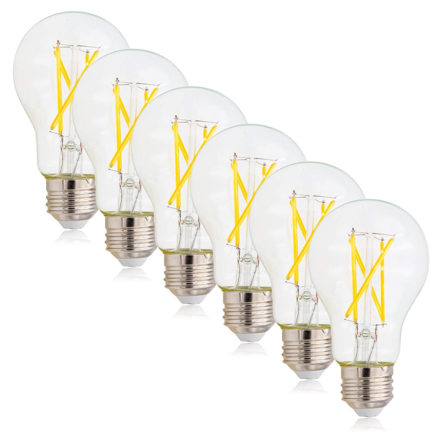 Maxxima Dimmable LED A19 Edison Light Bulb, 60 Watt Equal, 2700K Warm White 800 Lumens (6 Pack)