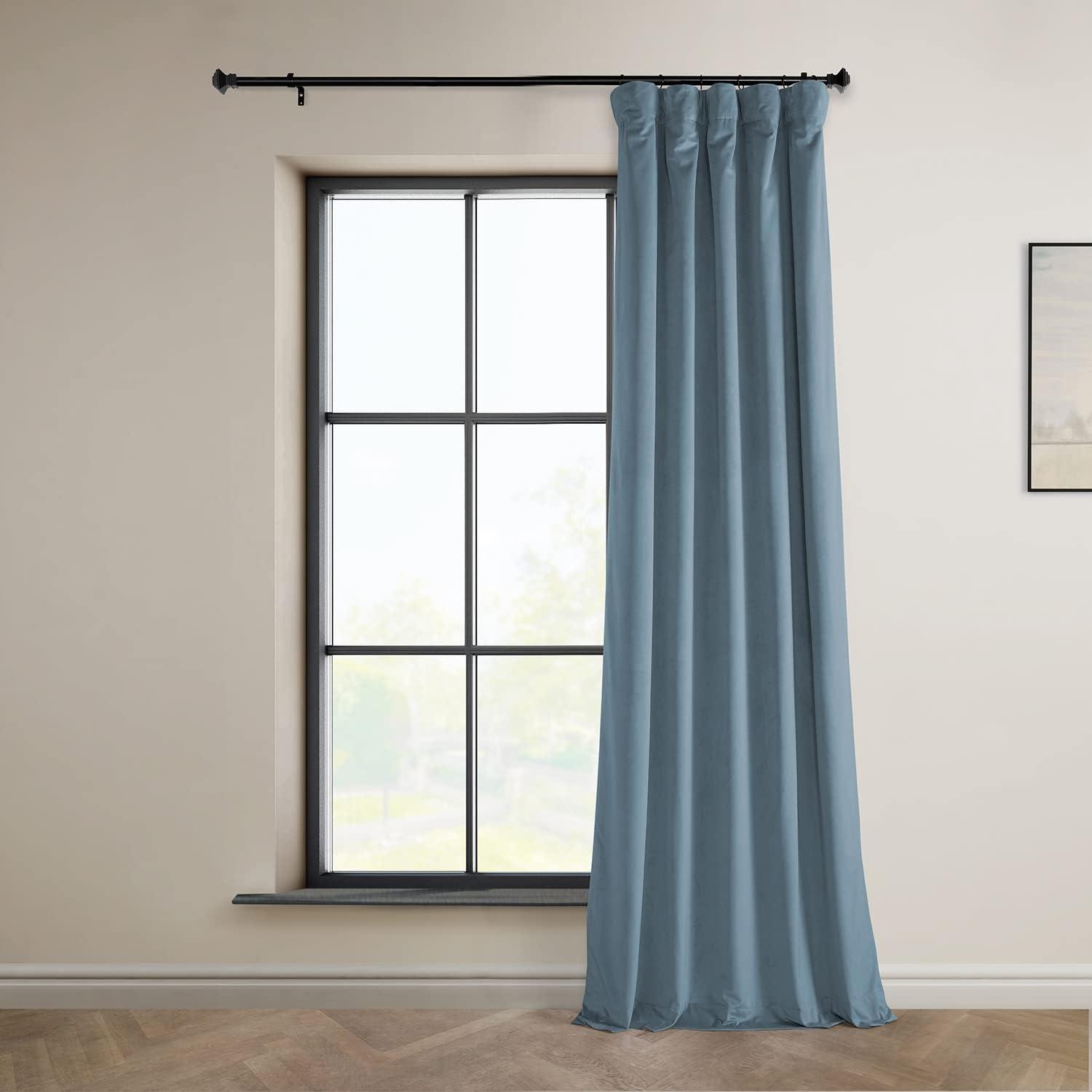 AllModern Loria Plush Velvet 100% Blackout Curtains For Bedroom, Living Room - Single Panel