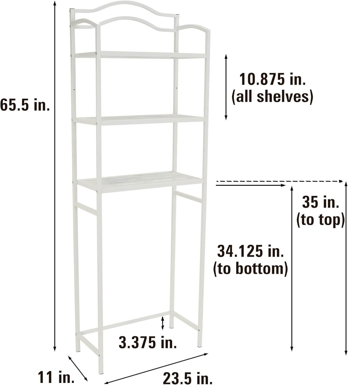 White 3-Tier Metal Over-the-Toilet Storage Rack