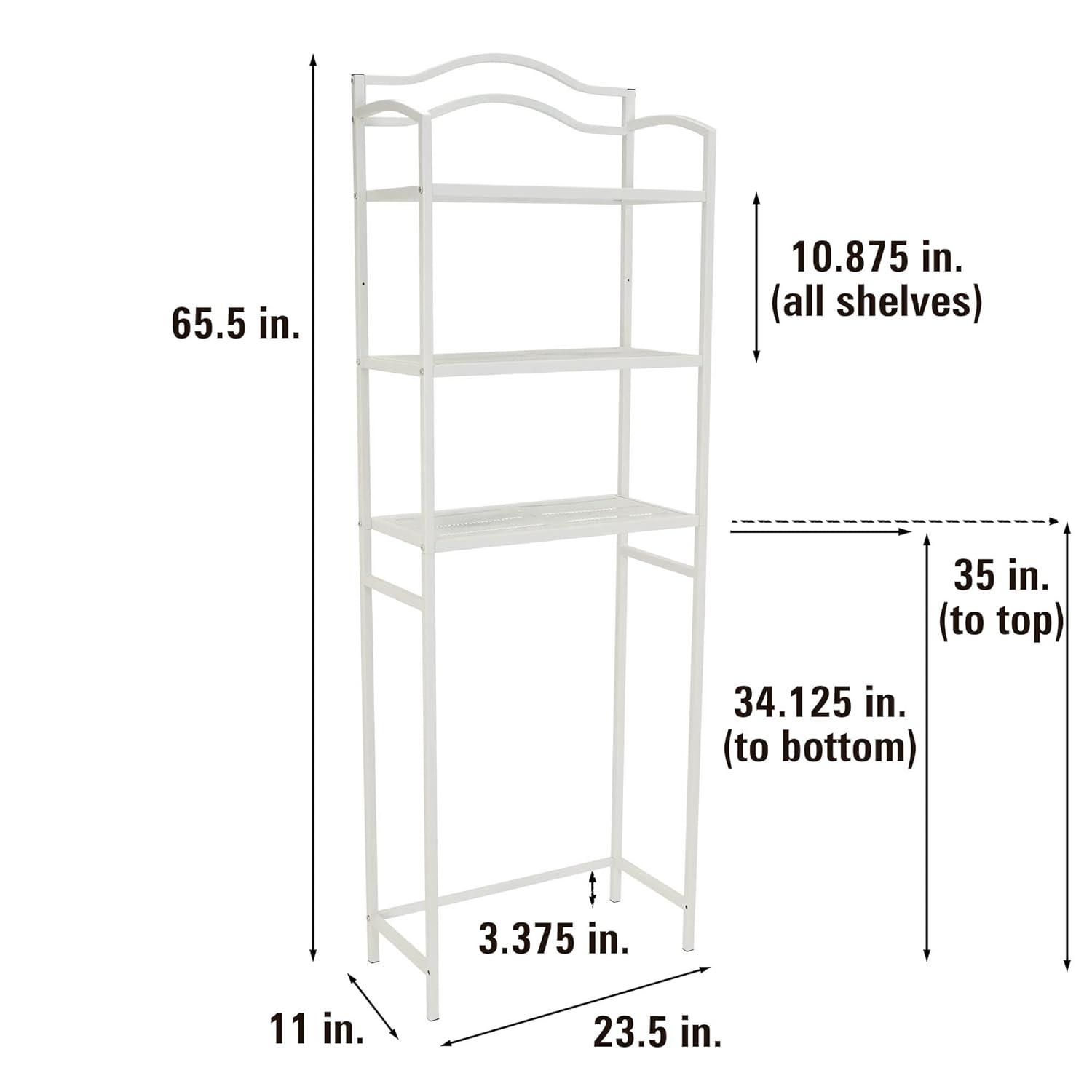 3-Tier Metal Bathroom Storage Shelf, White