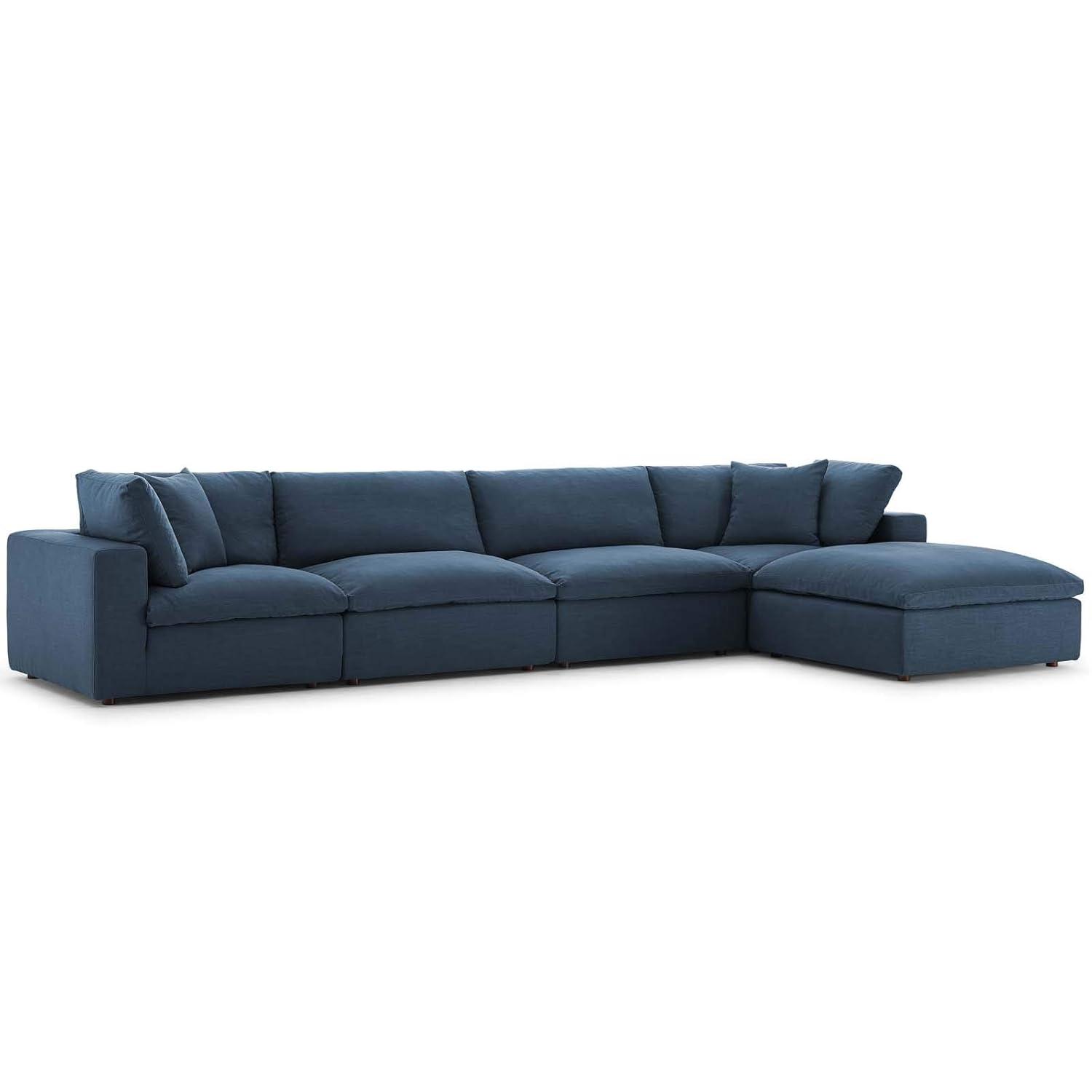 Modway Copper Grove Hrazdan Fabric/Wood Down-filled Over-stuffed 5-piece Sectional Sofa Set