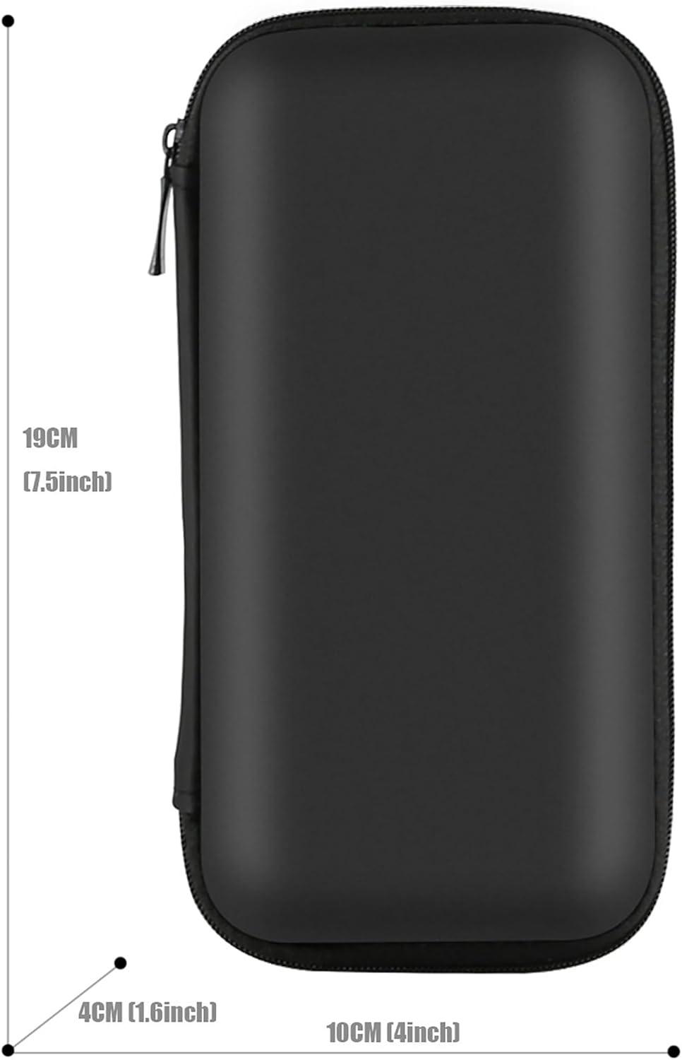 iMangoo Shockproof Travel Essentials Organizer Case, Small Accessories Hard Protective Pouch Electronics Purse for Women Men Zipper Tech Cord Cable Power Bank Charger 6.5x3.2x1 In (Black)