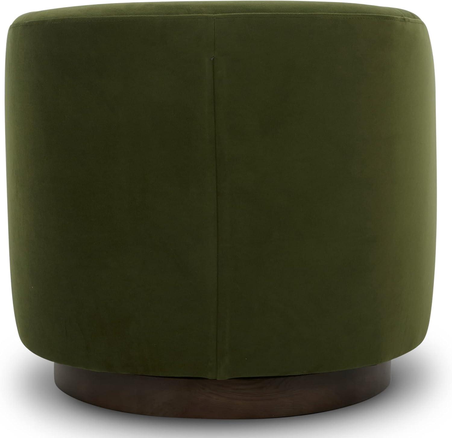 CHITA Swivel Accent Chair Velvet, Round Barrel Arm Chair Living Room, Forest Green