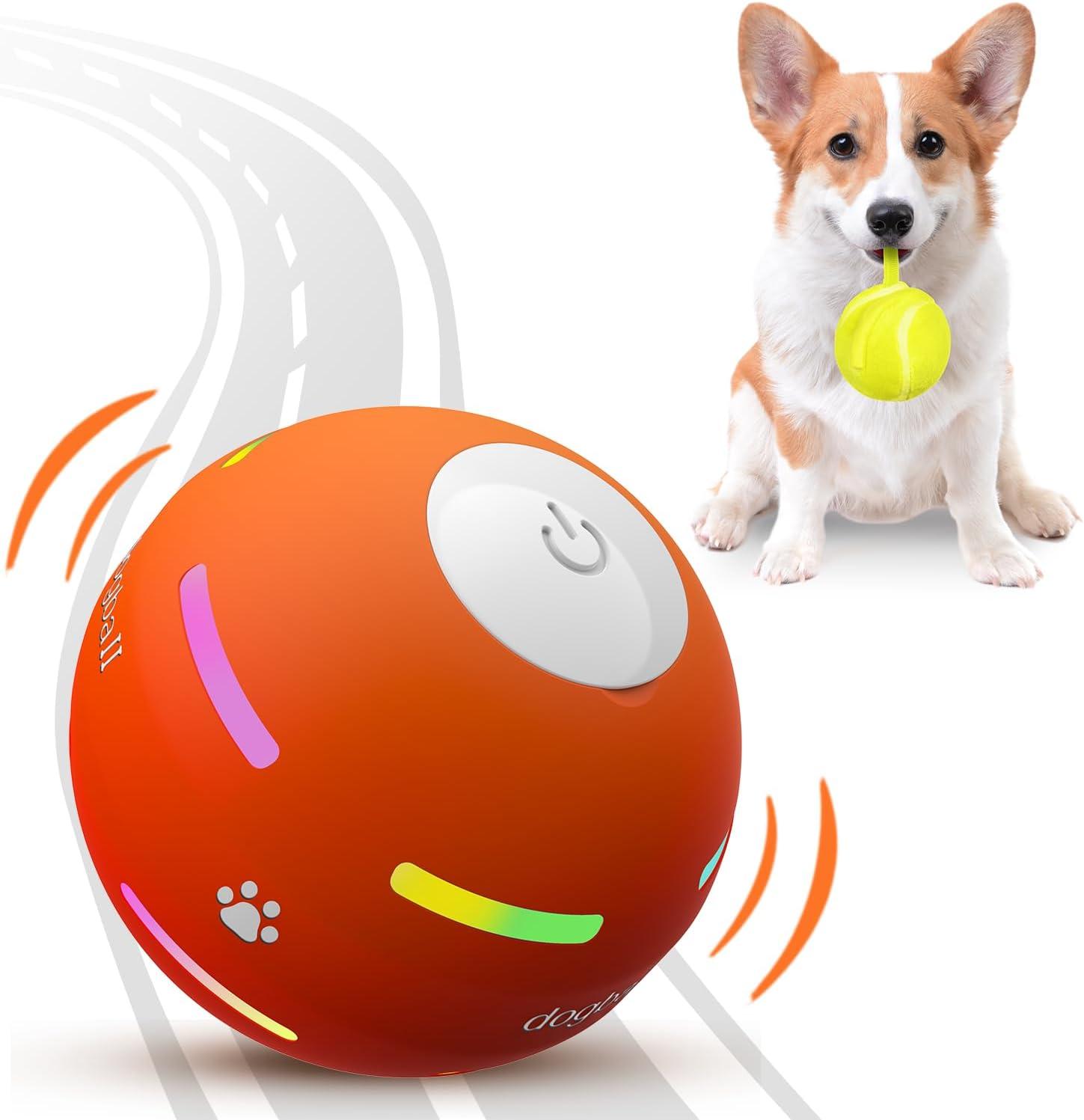 YVE LIFE Interactive Dog Ball Toys,Durable Motion Activated Automatic Rolling Ball Toys for Puppy/Small/Medium Dogs,USB Rechargeable