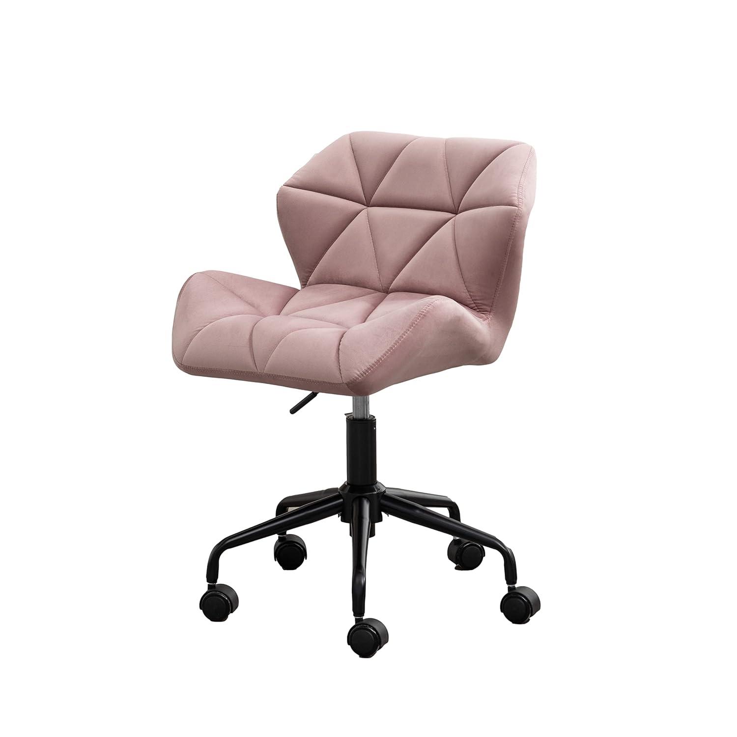 Roundhill Furniture Eldon Diamond Tufted Adjustable Swivel Office Chair, Mauve
