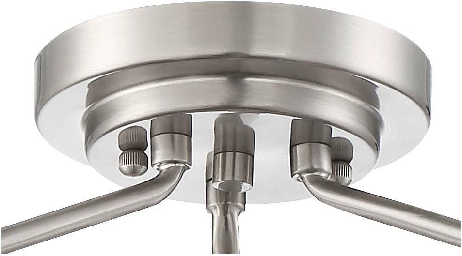 Possini Euro Design Bellis Modern Ceiling Light Semi Flush Mount Fixture 14 1/2" Wide Brushed Nickel 3-Light Clear Glass for Bedroom Kitchen Hallway