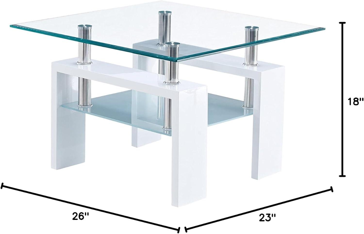 Fusaro Glass Top End Table