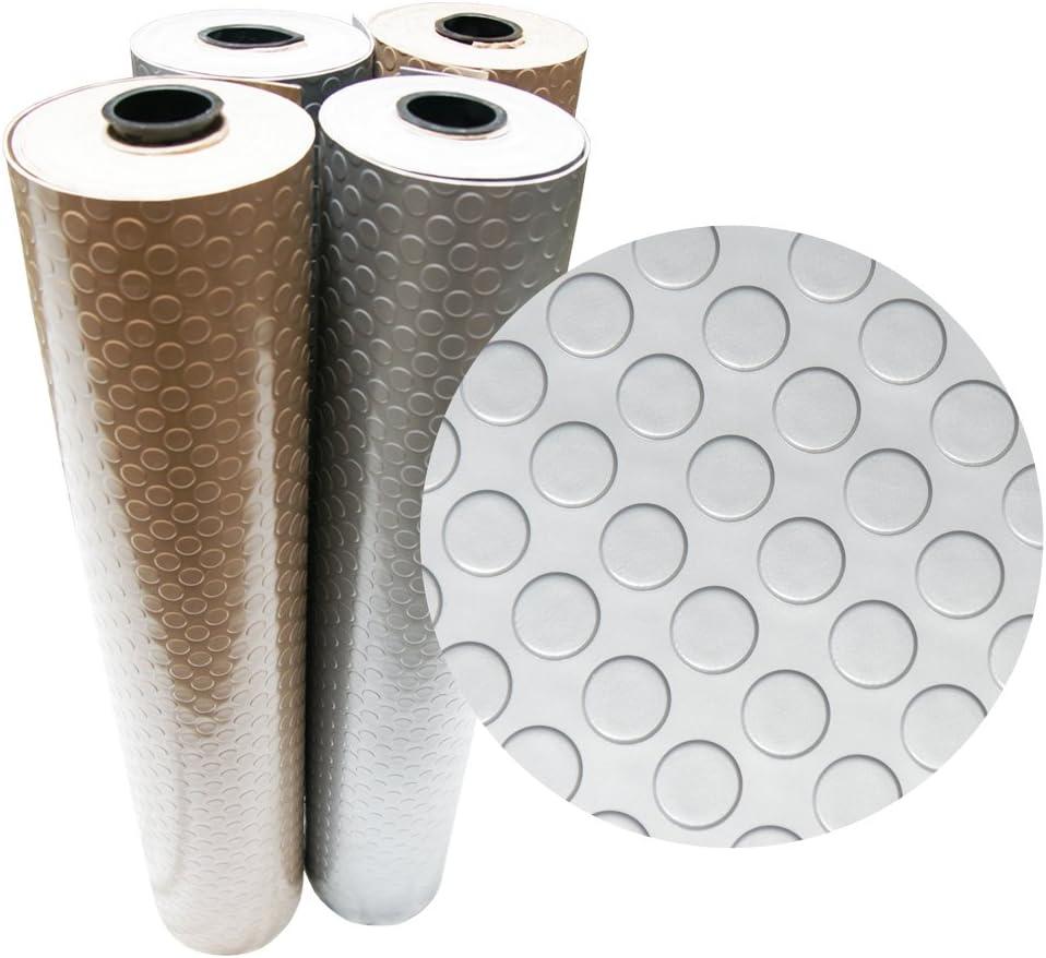 Silver Coin-Grip PVC Flooring Roll 4' x 8'