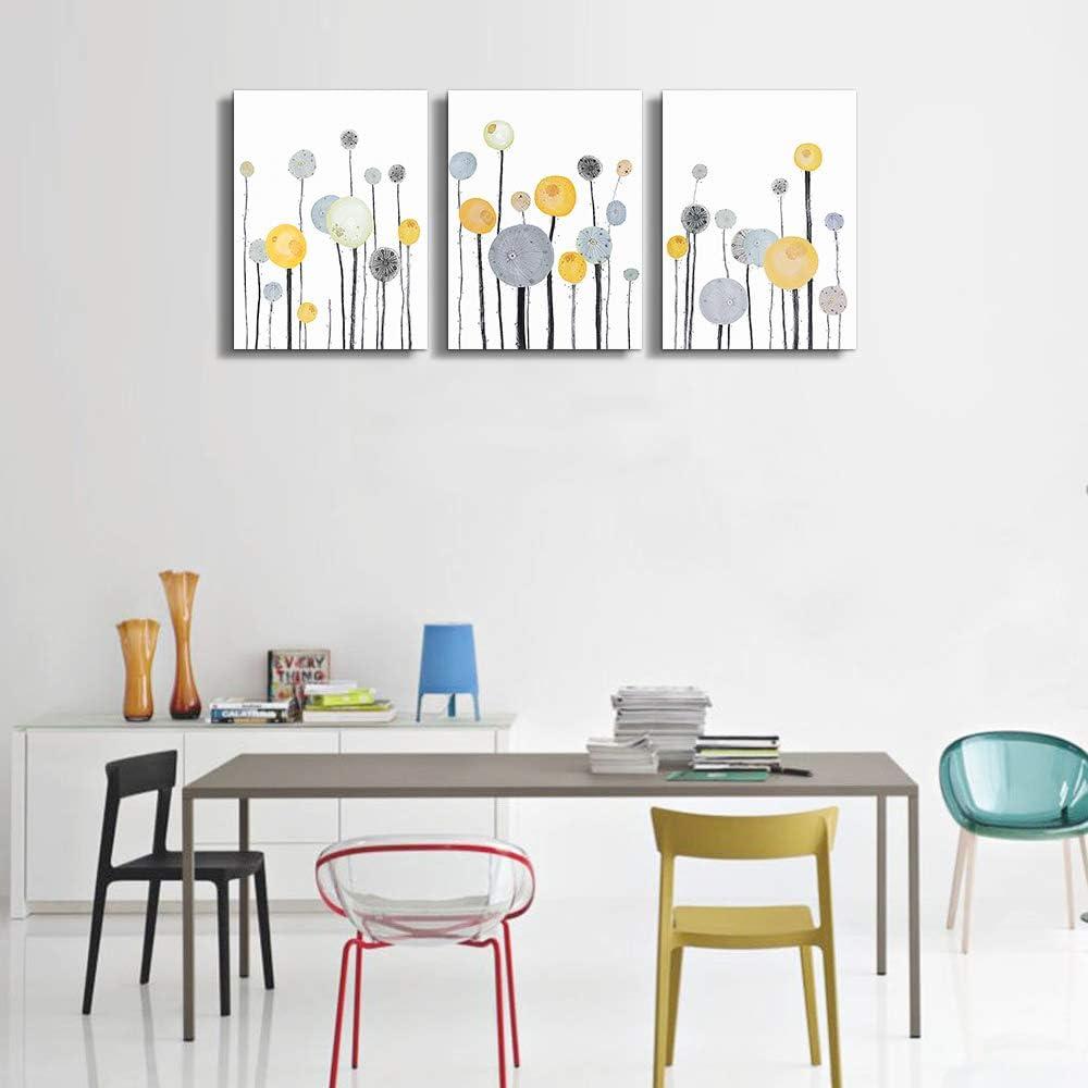 Abstract Dandelion Flowers Watercolor Paintings Canvas Wall Art For Living Room Bedroom Office Wall Decor Modern Wall Pictures Prints Artwork Kitchen Decorations Room Home Decor 3 Piece