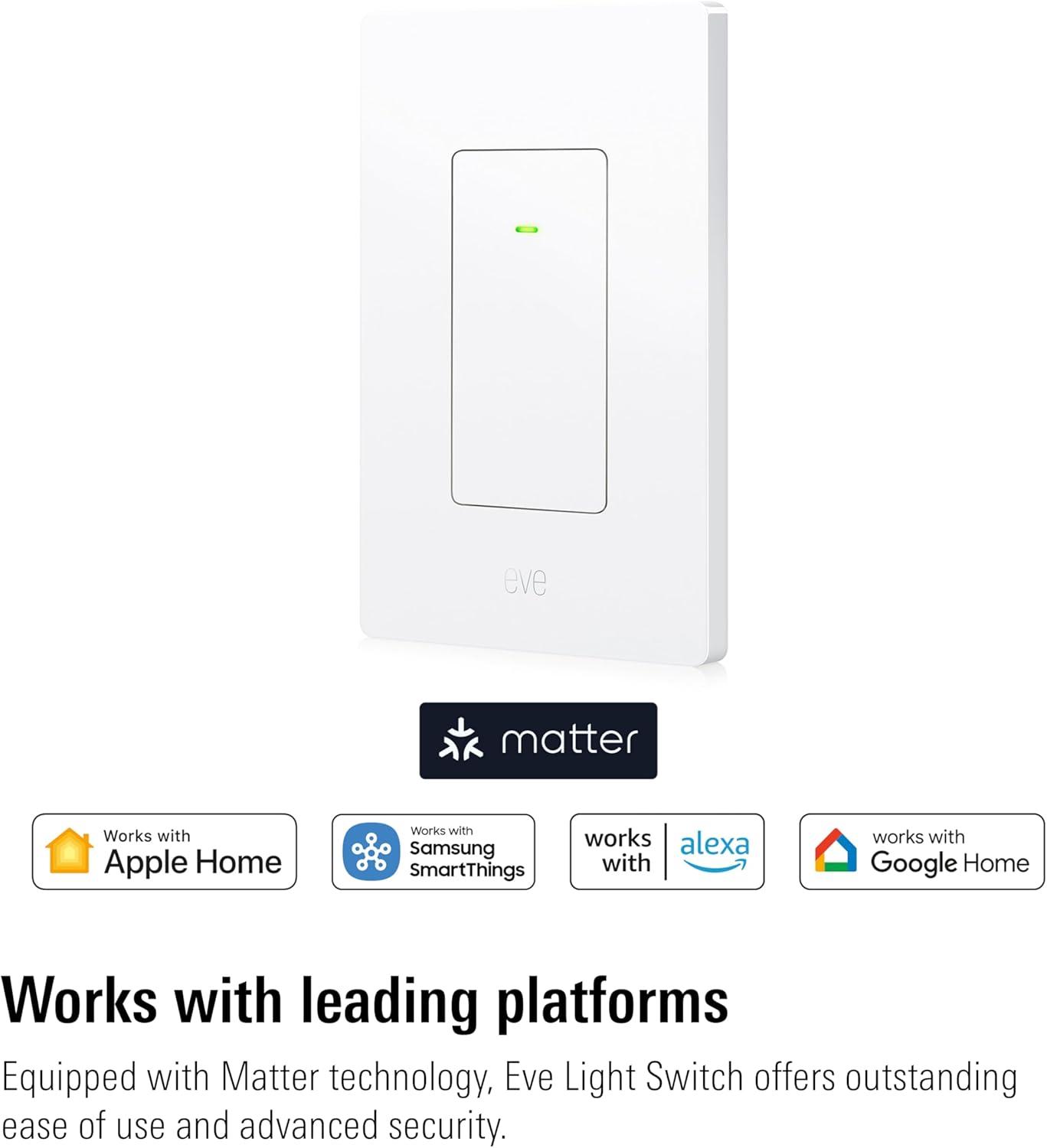 Eve Light Switch - Connected Wall Switch with Matter over Thread technology