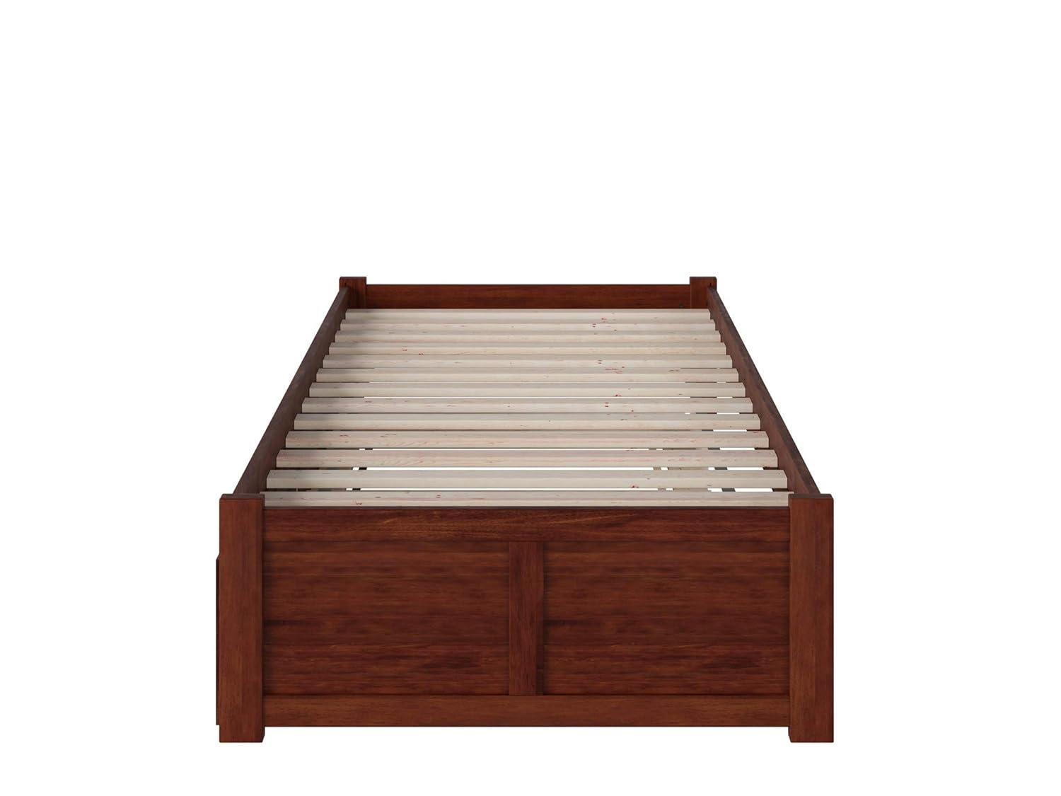 Concord Twin Extra Long Bed with Footboard and Twin Extra Long Trundle in Walnut