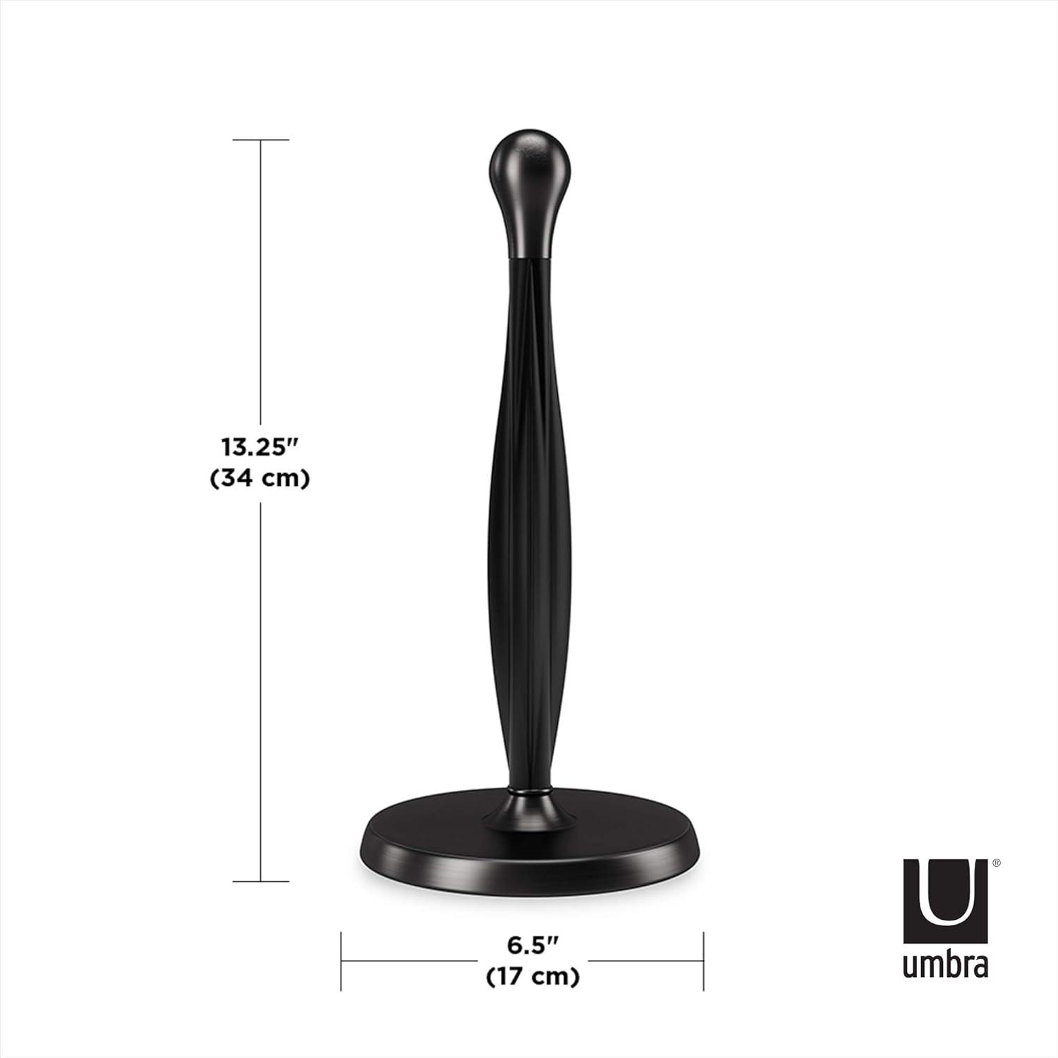 Umbra Tug Paper Towel Holder with Weighted Base, 13.5 Inch, Black