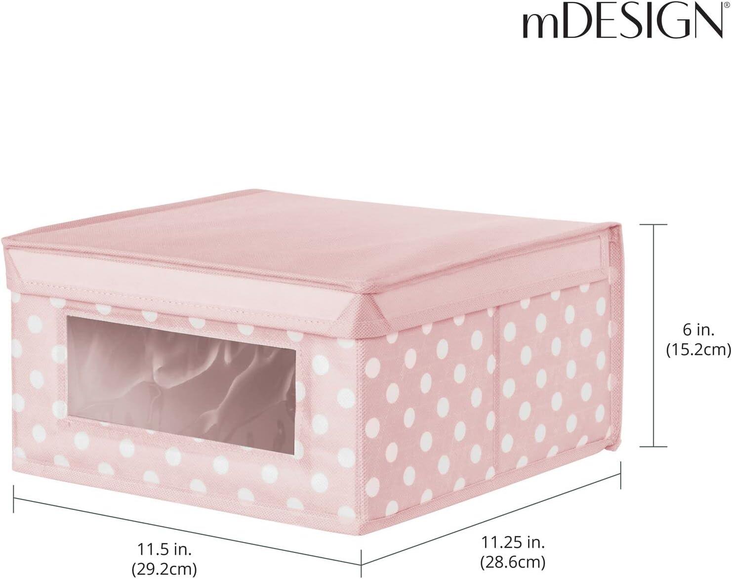 mDesign Medium Fabric Nursery Box with Lid/Window