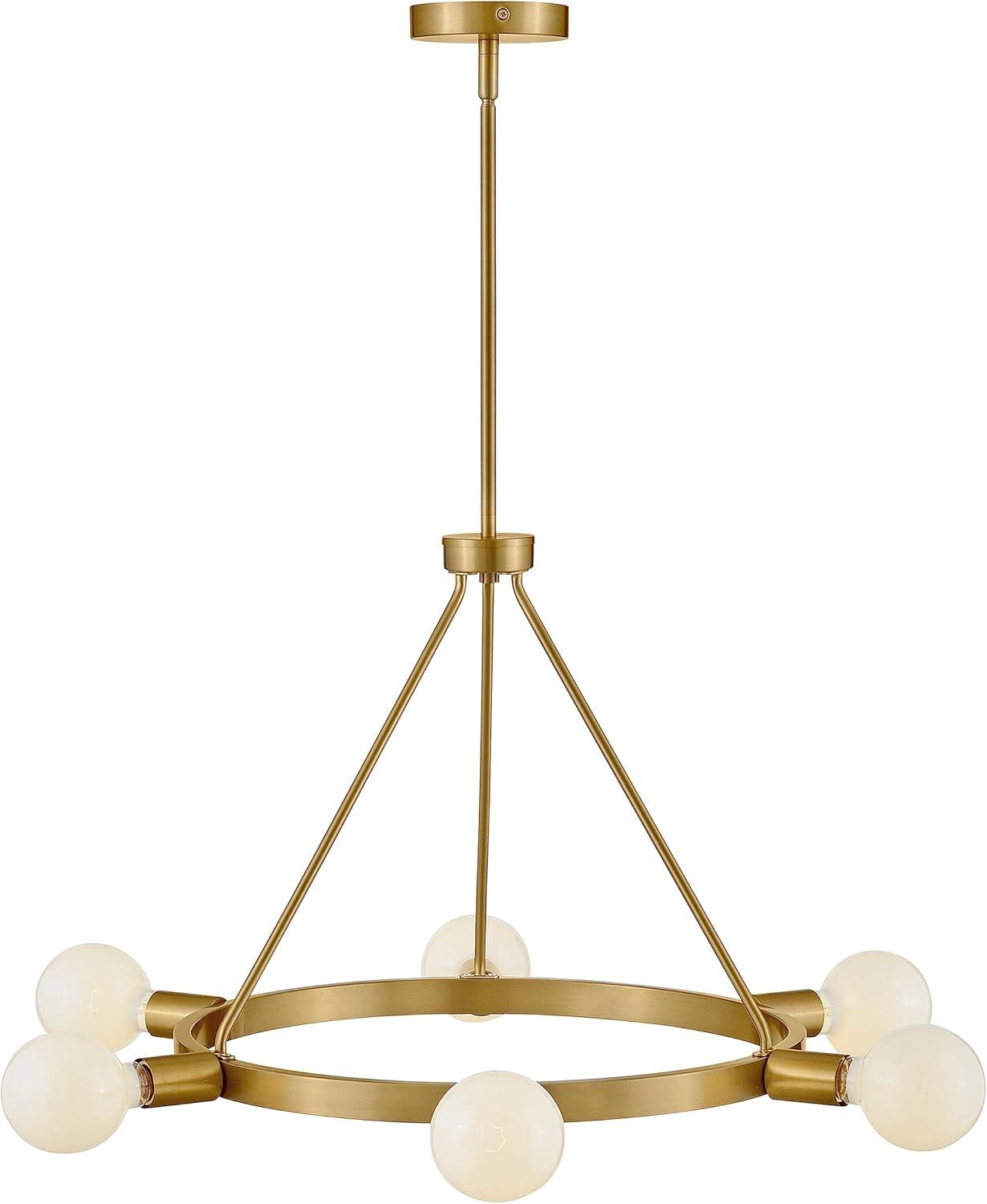 Lark Orla 6 - Light Chandelier in  Lacquered Brass