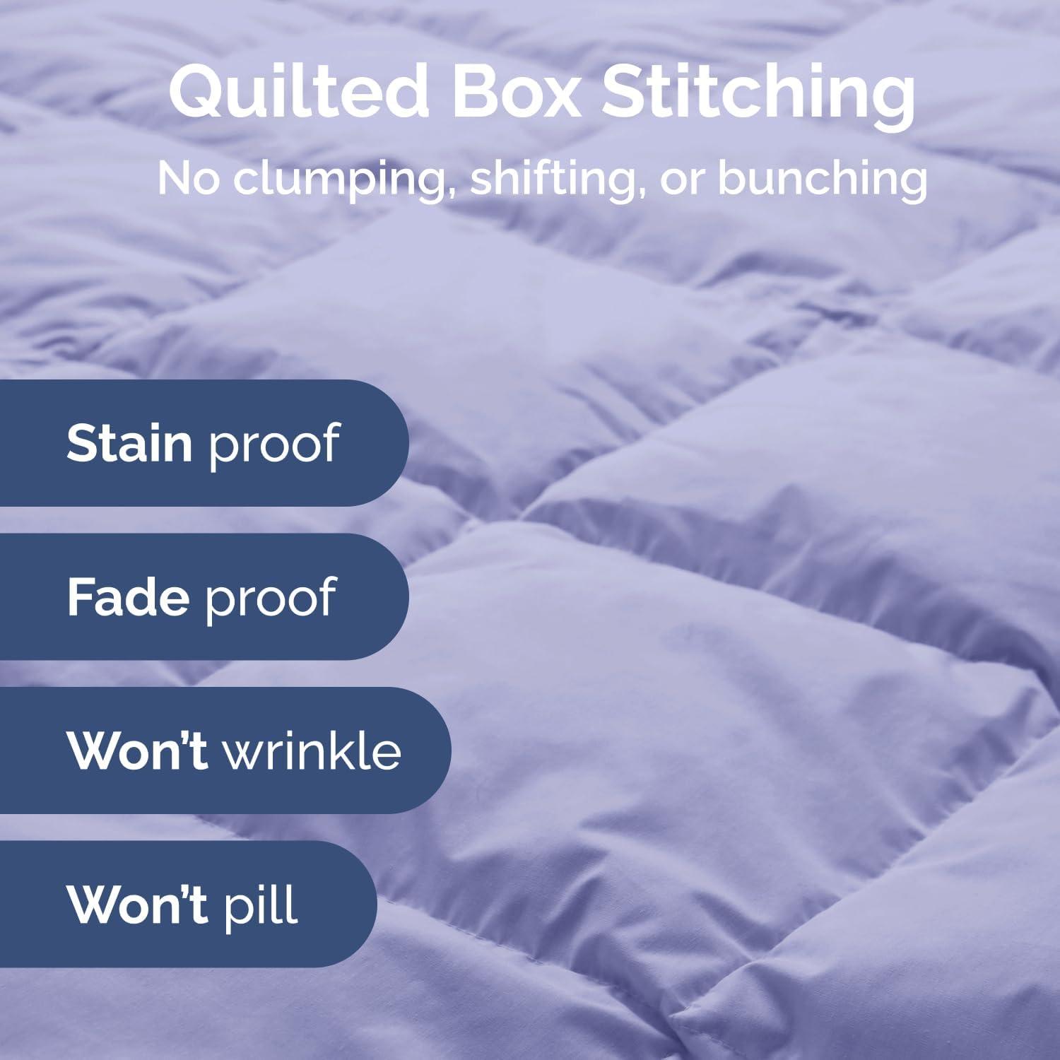 CGK Linens Premium All-Season Down Alternative Comforter - Fluffy Oversized Duvet Insert in Lavender, Size Full