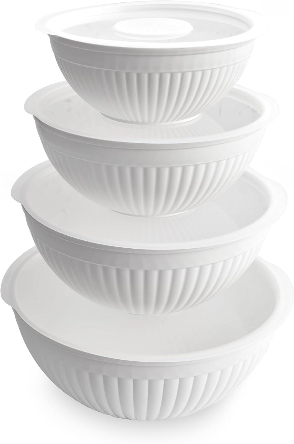 8 piece covered bowl set (White)