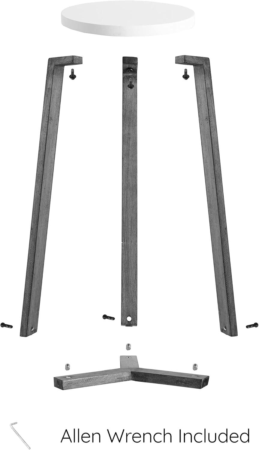 Kate and Laurel Rioux Round Wood Nesting Table, 2 Piece, Walnut Brown