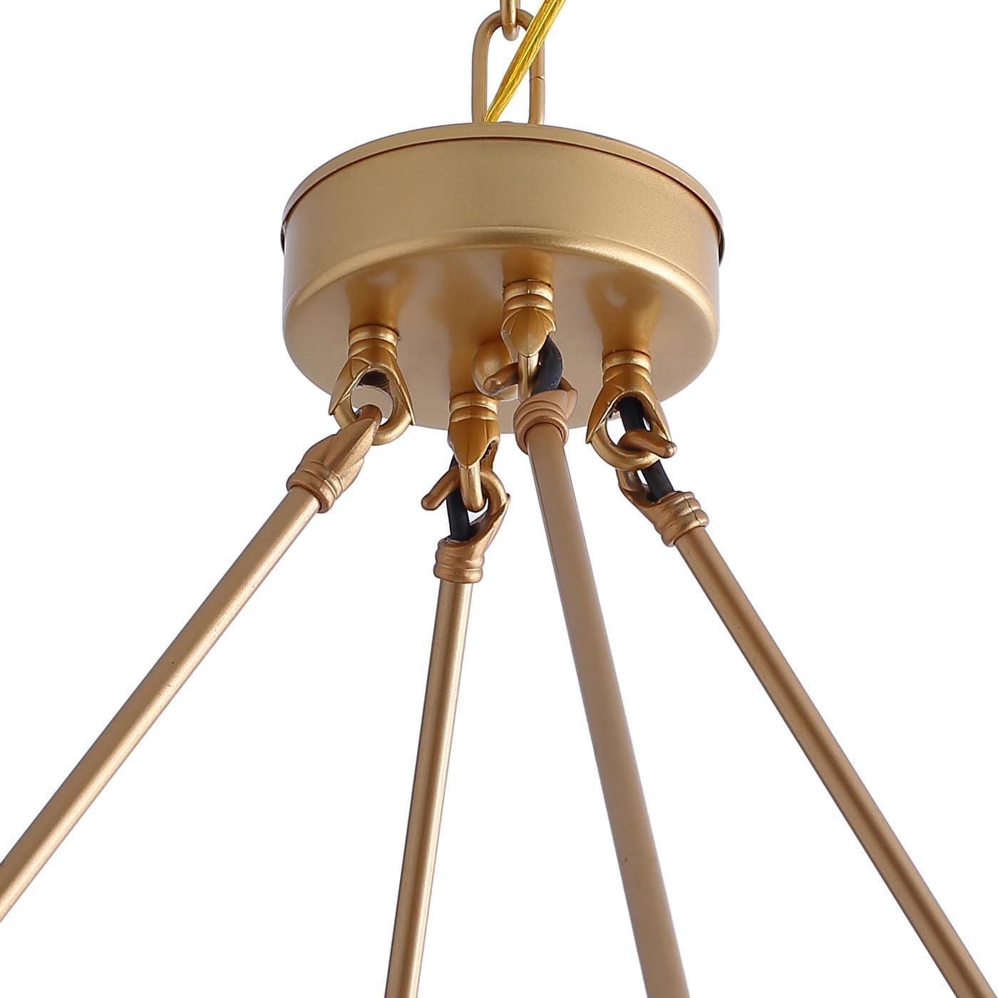 Brushed Gold 28-Light Candle Style 2-Tier Wagon Wheel Chandelier